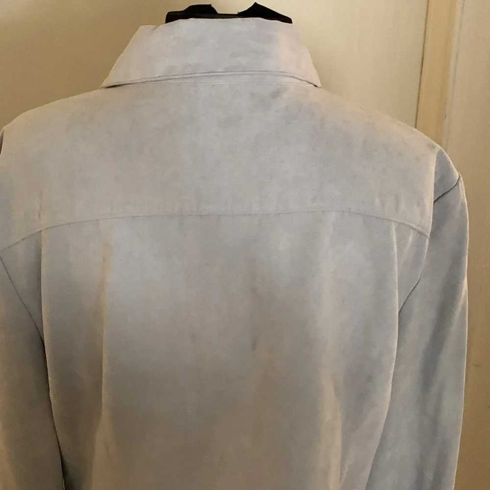 Lite Gray Cato Faux Suede Top - Picture 6 of 7